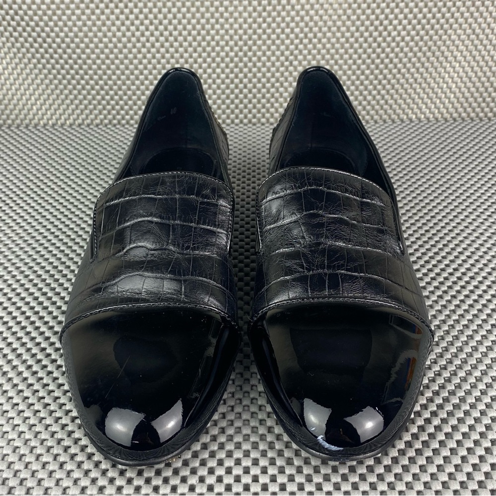 Elie Tahari Charol Shoes Womens Size 9.5 Black Slip on Elegant Ladies Shoes